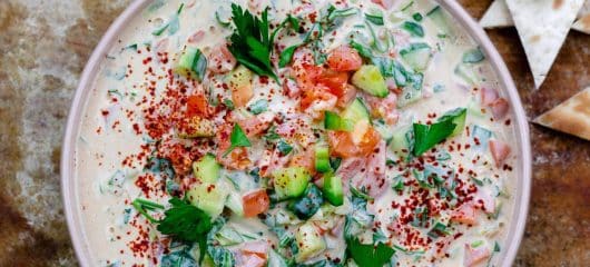 Cucumber Tomato Tahini Salad